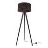 lampa podlogowa stojaca na drewnianym trojnogu z abstrakcyjnym abazurem werona