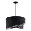 lampa wiszaca z abazurem czarny welurowy zyrandol z wzorem werona e27