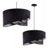 lampa wiszaca z abazurem czarny welurowy zyrandol z wzorem werona e27