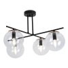 lampa sufitowa zyrandol czarny klosze szklane przezroczyste e14