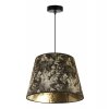 nowoczesna lampa wiszaca stozkowy abazur werona zloty wzor