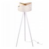 nowoczesna drewniana lampa podlogowa werona na trojnogu z abazurem biala