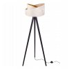 nowoczesna drewniana lampa podlogowa werona na trojnogu z abazurem czarna