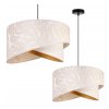 nowoczesna lampa wiszaca z abazurem werona czarne wykonczenie wzor liscie