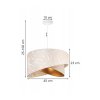 lampa wiszaca z abazurem werona bialo zlote wykonczenie wzor monstera