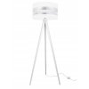 stojaca nowoczesna lampa na trojnogu z abazurem