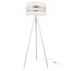 stojaca nowoczesna lampa na trojnogu z abazurem