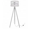 stojaca nowoczesna lampa na trojnogu z abazurem