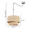 nowoczesna lampa wiszaca spider juta z abazurem typu tort 40 cm