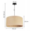 elegancka lampa wiszaca nowoczesna z duzym abazurem juta 45cm