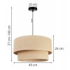 lampa wiszaca sufitowa z duzym abazurem juta typu tort 45 cm