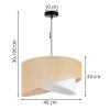 nowoczesna lampa wiszaca z asymetrycznym abazurem juta