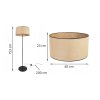 klasyczna lampa podlogowa z abazurem jutowym 40 cm