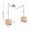 nowoczesna lampa wiszaca typu spider juta z abazurami 20 cm