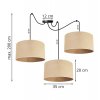 lampa wiszaca zyrandol typu spider z abazurami juta 35 cm
