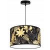 elegancka nowoczesna lampa wiszaca z abazurem w roslinne wzory