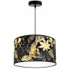 elegancka nowoczesna lampa wiszaca z abazurem w roslinne wzory