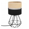 nowoczesna lampa stolowa juta pago z podwojnym abazurem wzor bezowo czarny