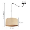 nowoczesna lampa wiszaca typu spider z abazurem juta 35 cm