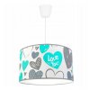wiszaca lampa dziecieca w motyw serduszek niebiesko szara