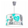 wiszaca lampa dziecieca w motyw serduszek niebiesko szara
