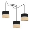stylowa lampa sufitowa pajak podwojne abazury juta kolor czarno bezowy