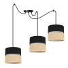 stylowa lampa sufitowa pajak podwojne abazury juta kolor czarno bezowy