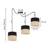 stylowa lampa sufitowa pajak podwojne abazury juta kolor czarno bezowy