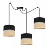 stylowa lampa sufitowa pajak podwojne abazury juta kolor czarno bezowy
