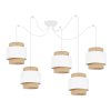 lampa wiszaca spider boho z jutowymi abazurami biel i bez