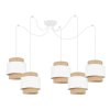 lampa wiszaca spider boho z jutowymi abazurami biel i bez