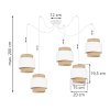 lampa wiszaca spider boho z jutowymi abazurami biel i bez