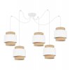 lampa wiszaca spider boho z jutowymi abazurami biel i bez