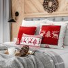 VÁNOČNÍ DEKORAČNÍ POVLAK NA POLŠTÁŘ REINDEER 1KS 60X60 CM VZOROVANÁ