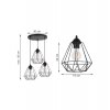 lampa wiszaca loft regulowana metal diament