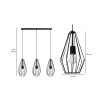 nowoczesna lampa wiszaca loft diament metal dwa kolory