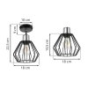 lampa sufitowa z drucianym kloszem reflektor metalowy nuvola e27