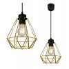 regulowana lampa wiszaca nuvola gold druciany klosz w ksztalcie diamentu