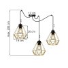 elegancka lampa wiszaca spider nuvola gold zlote klosze z metalu