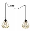 lampa wiszaca w stylu loftowym spider nuvola gold metalowy klosz