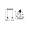 industrialna lampa wiszaca sufitowa diament loft