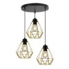 elegancka lampa nuvola gold klosze typu druciak zlote w ksztalcie diamentu