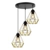 elegancka lampa nuvola gold klosze typu druciak zlote w ksztalcie diamentu