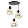 elegancka lampa nuvola gold klosze typu druciak zlote w ksztalcie diamentu