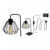 nowoczesna lampa stolowa loft z drucianym kloszem