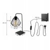 nowoczesna lampa stolowa loft z drucianym kloszem