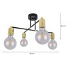 lampa sufitowa loft zyrandol zlote elementy