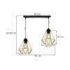 elegancka lampa nuvola gold zlote druciane klosze w ksztalcie diamentow