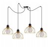 lampa wiszaca regulowana loft z drucianymi zlotymi kloszami