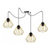 lampa wiszaca loft z czterema zlotymi kloszami